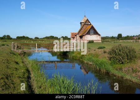 Fairfield Church on Romney Marsh, près de Brookland, Kent, Angleterre, Royaume-Uni, Europe Banque D'Images