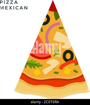 Mexican Pizza Flat icône vecteur isolé Illustration de Vecteur
