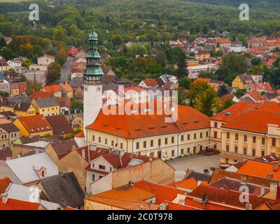 Vue aérienne du château de Chodsky à Domazlice, République tchèque Banque D'Images