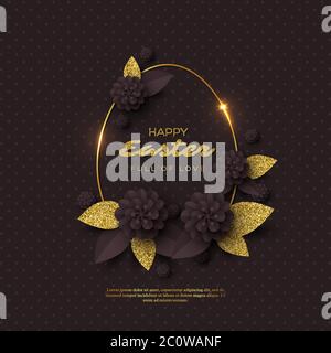 Joyeuses Pâques carte de vœux. Illustration de Vecteur