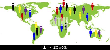 Asie Afrique monde planète terre atlas mondial continent plan de la carte du monde Banque D'Images