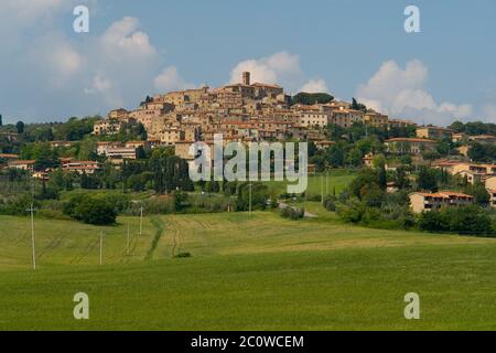 Montecatini Val di Cecina ist eine Stadt in der Provinz 'Pisa' in der Toskana mit ca. 1928 Einwohnern. Banque D'Images