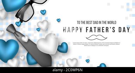Bannière de voeux de fête des pères. Illustration de Vecteur