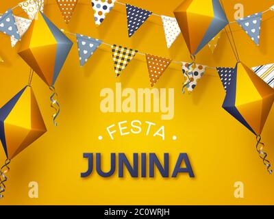 Bannière festa Junina. Illustration de Vecteur