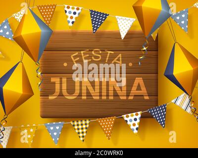 Bannière festa Junina. Illustration de Vecteur