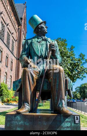 Statue de Hans Christian Andersen à Copenhague, Danemark. Banque D'Images