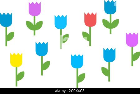 Fleurs colorées fleurs vecteur icône plat isolé Illustration de Vecteur