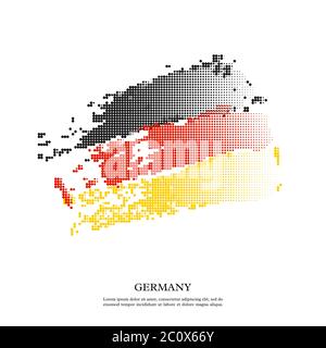 Drapeau allemand avec effet demi-ton, texture grunge. Illustration de Vecteur