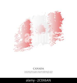 Drapeau canadien avec effet demi-ton. Illustration de Vecteur