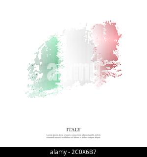 Drapeau italien avec effet demi-ton. Illustration de Vecteur