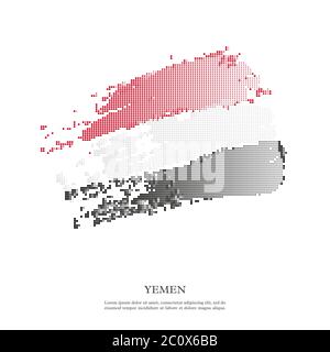 Drapeau yéménite avec effet demi-ton. Illustration de Vecteur
