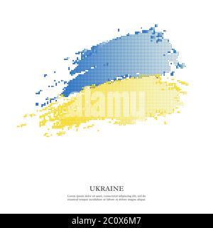 Drapeau ukrainien avec effet demi-ton. Illustration de Vecteur
