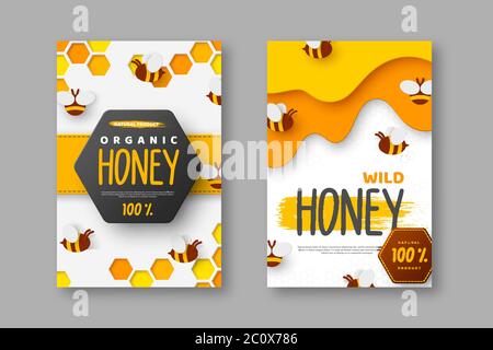 Conception pour l'apiculture et le miel Illustration de Vecteur