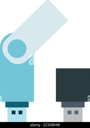 Pilotes flash USB de différentes tailles Vector Icon isolé à plat Illustration de Vecteur