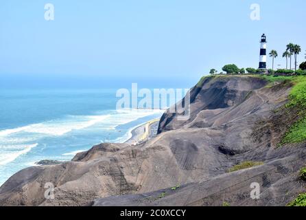 Paysage à Miraflores un quartier touristique populaire dans le sud de Lima, Pérou Banque D'Images