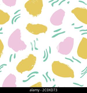 Motif abstrait pastel moderne, traits dessinés à la main sur fond blanc. Grassez les traits de pinceau modernes sur fond blanc. Vecteur simple Illustration de Vecteur