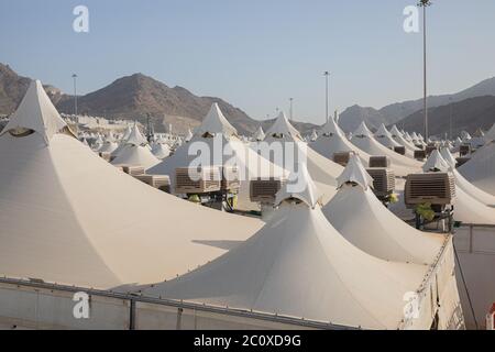 Mina dans la journée, Makkah, Arabie Saoudite, Hajj . Macca Banque D'Images