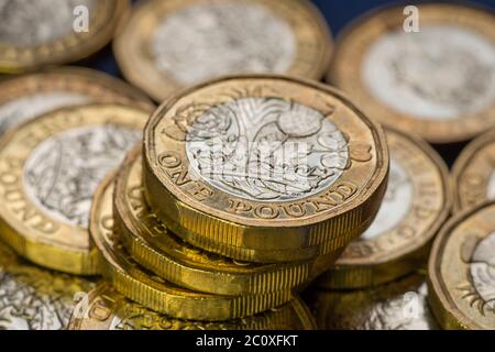 Pièces en livres sterling (GBP) Banque D'Images