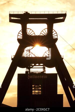 Site du patrimoine mondial de l'Zeche Zollverein, tour double bobinage, l'arbre 12, Essen, Allemagne Banque D'Images