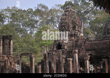 Ruines du temple antique d'Ankor Wat Banque D'Images