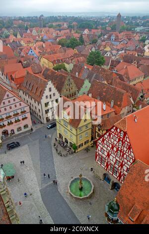 Place Marktplatz à Rothenburg ob der Tauber Banque D'Images