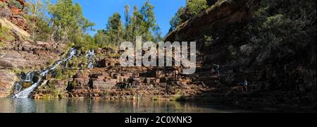 Fortescue Falls Dales gorge Karijini National Park région de Pilbara Australie occidentale Banque D'Images