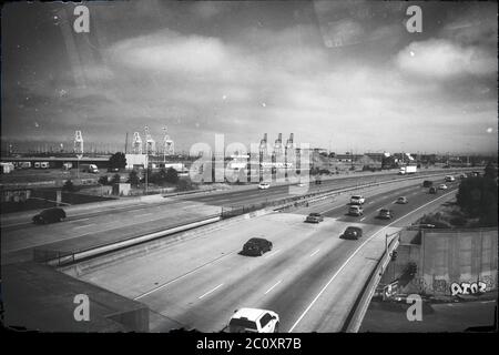 Vue sur la zone industrielle d'Oakland, Californie Banque D'Images