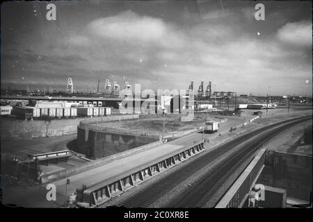 Vue sur la zone industrielle d'Oakland, Californie Banque D'Images