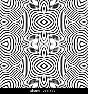 motif déco sans couture à rayures abstraites d'art optique Banque D'Images