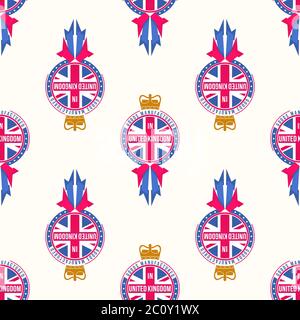 Fabriqué en bannière Royaume-Uni sans coutures Banque D'Images