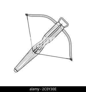 illustration de l'icône représentant une flèche d'arc-en-crossbow médiévale Banque D'Images