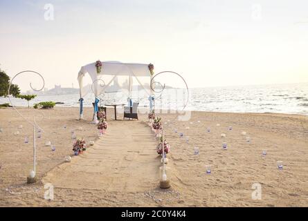 Dîner romantique sur la plage Banque D'Images