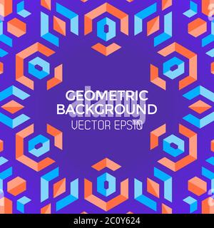 résumé géométrique bleu orange rouge bijoux fond violet Banque D'Images