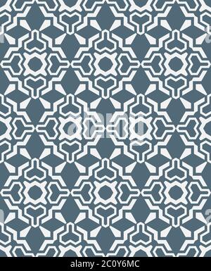 motif géométrique sans couture monochrome à fleurs abstraites Banque D'Images