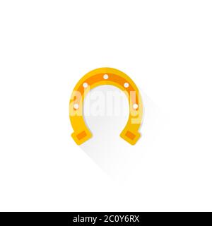 affiche de chance en forme de fer à cheval de couleur plate Banque D'Images