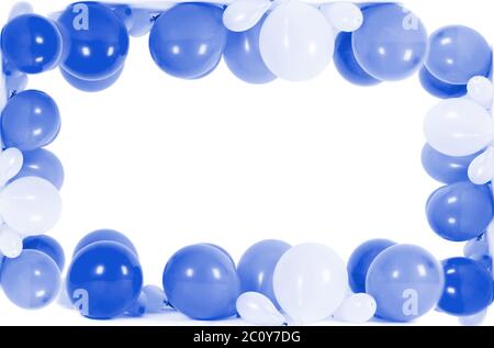 Ballons colorés isolé en forme de frame Banque D'Images