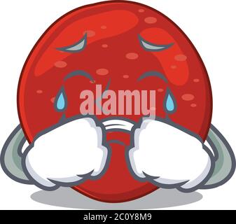 Caricature conception de peperoni ayant un visage triste Illustration de Vecteur