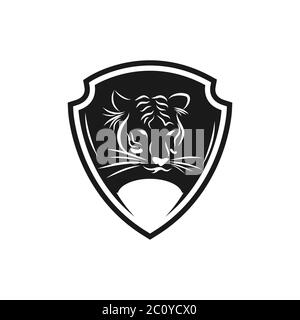 Logo de face de tigre modèle emblème symbole mascotte pour les affaires ou la conception de chemise. Vector Vintage Design Element.EPS 10 Illustration de Vecteur