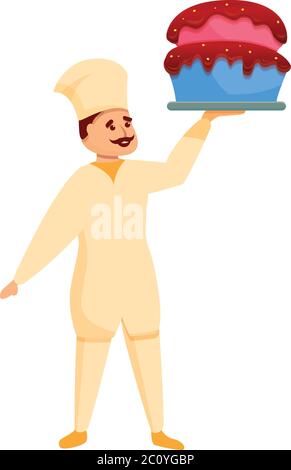 Joyeux Anniversaire Patisserie Chef Homme Avec Gateau Image Vectorielle Stock Alamy