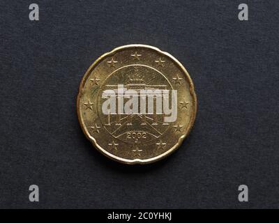 Pièce de vingt cents euros Banque D'Images