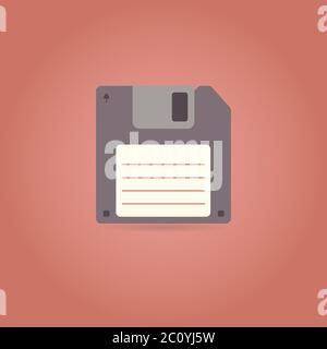 Icône de disquette de style rétro. Illustration de Vecteur