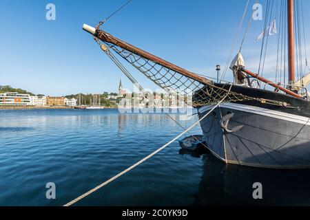 Vue panoramique sur le port de Flensburg, Allemagne Banque D'Images
