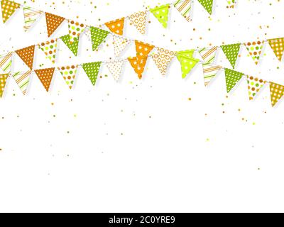 drapeaux tridimensionnés avec confetti pour les vacances indiennes Illustration de Vecteur