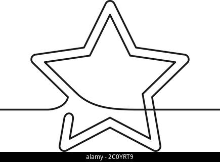 Dessin linéaire continu d'une illustration linéaire minimaliste en étoile, noir et blanc, d'une seule ligne Illustration de Vecteur