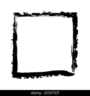 Vector grunge brush cadre carré d'encre aquarelle peinture Banque D'Images