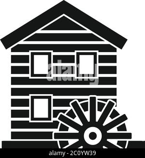 Icône du moulin à eau en bois. Illustration simple d'une icône de vecteur de moulin à eau en bois pour la conception de sites Web isolée sur fond blanc Illustration de Vecteur