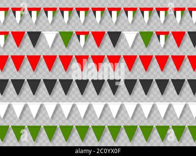 Ensemble de drapeaux de bunkting des Émirats arabes Unis. Illustration de Vecteur