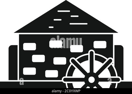 Icône du moulin à eau antique. Illustration simple de l'icône de vecteur antique de moulin à eau pour la conception de sites Web isolée sur fond blanc Illustration de Vecteur