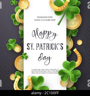 St Patrick salutation jour de vacances design. Illustration de Vecteur