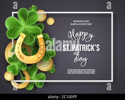 St Patrick salutation jour de vacances design. Illustration de Vecteur